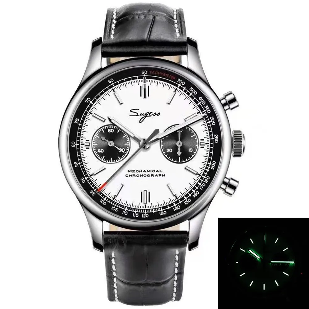 Мужские часы с хронографом Seakoss Sugess 40 мм механические металлическим стальным