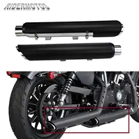 Motorcycle Exhuast Mufflers Shortshots Exhaust Pipes Black For Harley Sportster Forty-Eight 72 883 Superlow XL Iron 2014-2020