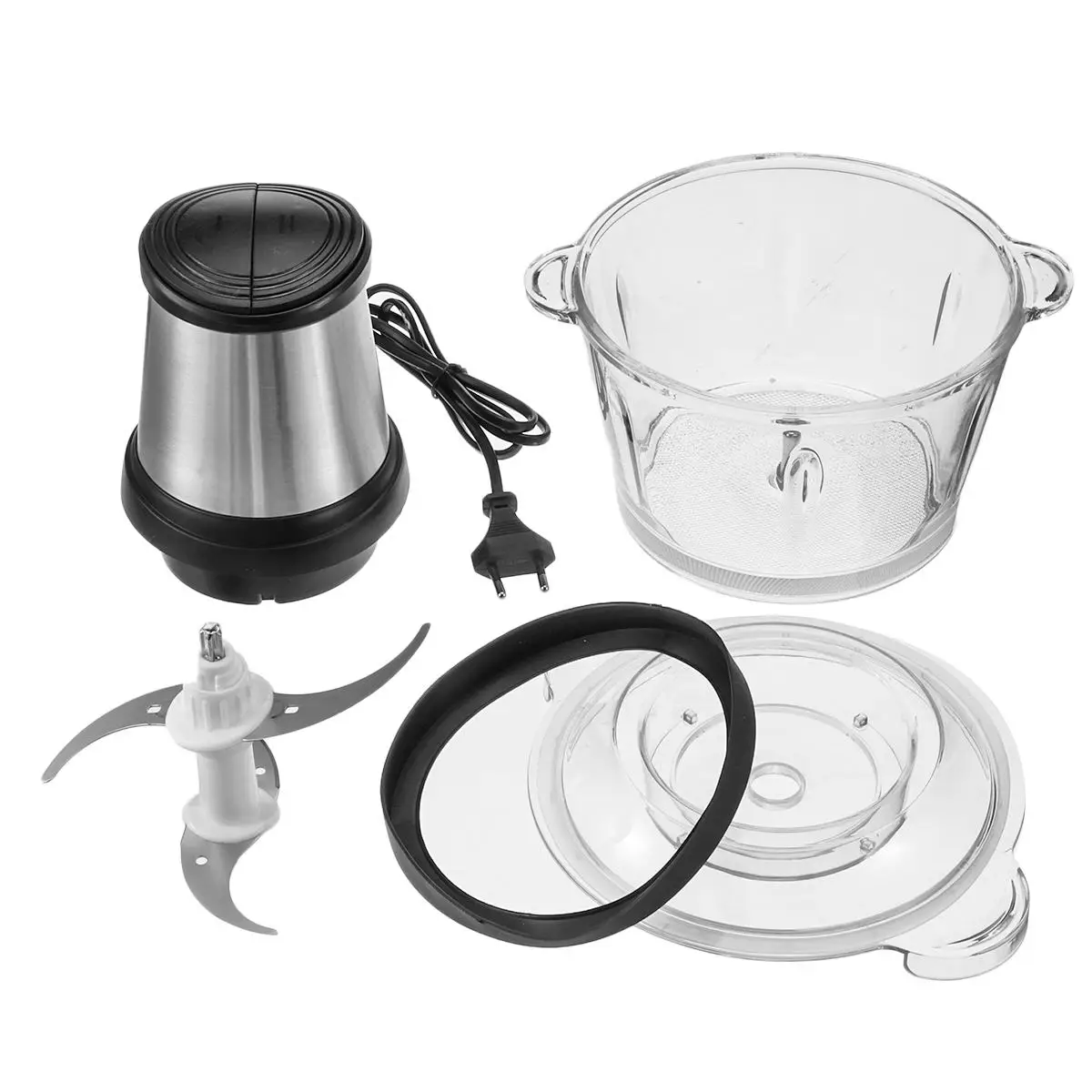 

800W 2L Stainless Steel Meat Grinder 2 Speeds Electric Chopper Meat Grinder Household Automatic Mincing Machine Food Processor