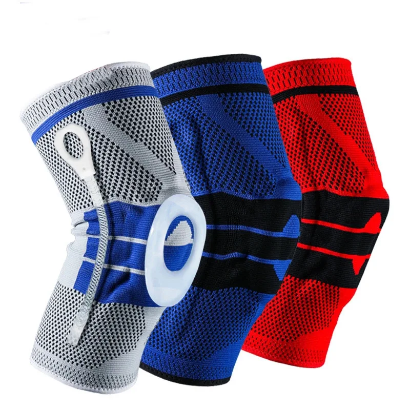 

Knee Brace Compression Sleeve Elastic Knee Wraps Patella Stabilizer with Silicone Gel Spring Support Hinged Kneepads Protector
