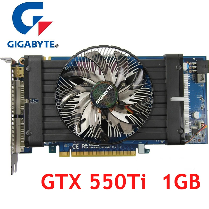 GIGABYTE оригинальная Видеокарта GTX 550Ti 1 ГБ 192Bit GDDR5 видеокарты для nVIDIA Geforce GTX550 Ti mini HDMI