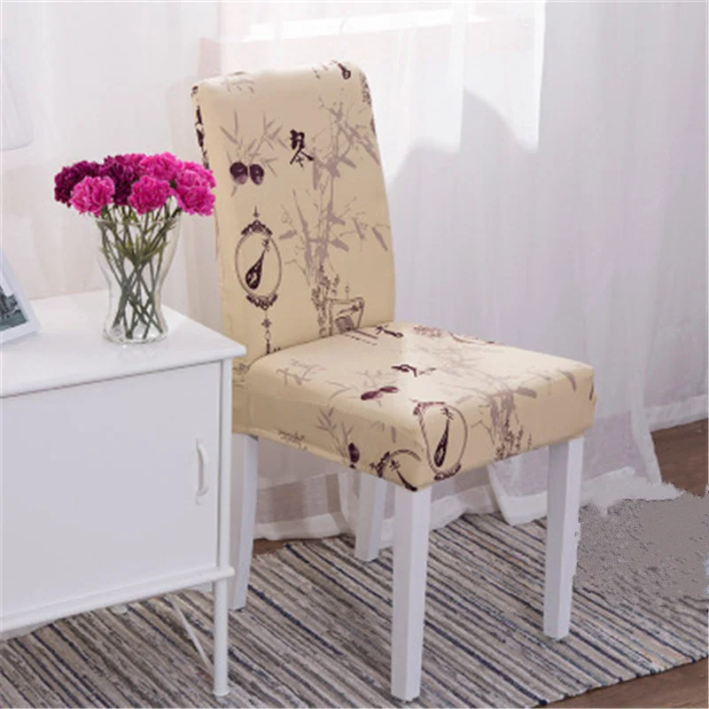 

Printed Stretch Spandex Chair Cover Elastic Removable Anti-dirty Seat Chair Furniture Covers for Home Kitchen Wedding Banquet