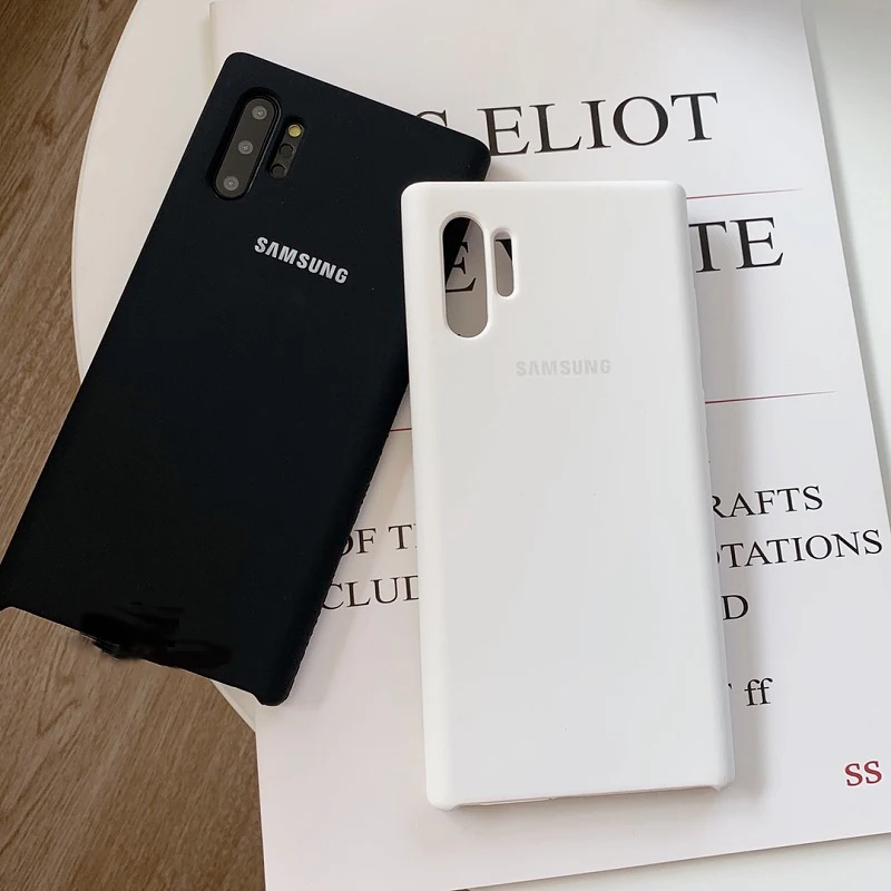 Оригинальный чехол для Samsung Note 10 + из жидкого силикона Гладкий мягкий на ощупь