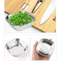 barbecue sauce plate single grid seasoned chili sauce 304 stainless steel oil and vinegar plate small dishes 5 pcs