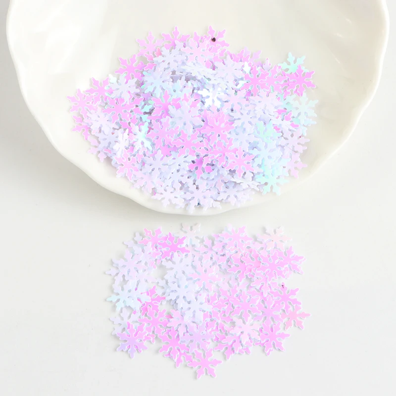 Большие блестки 10 мм рождественские пайетки в виде снежинок белый снежный цветок