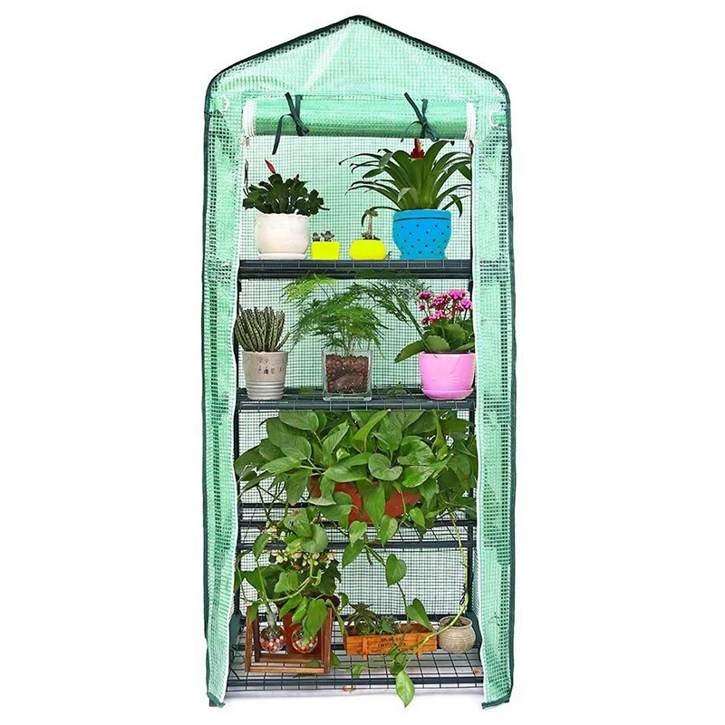 Четыре пола зеленая домашняя растительная теплица покрытие садовый