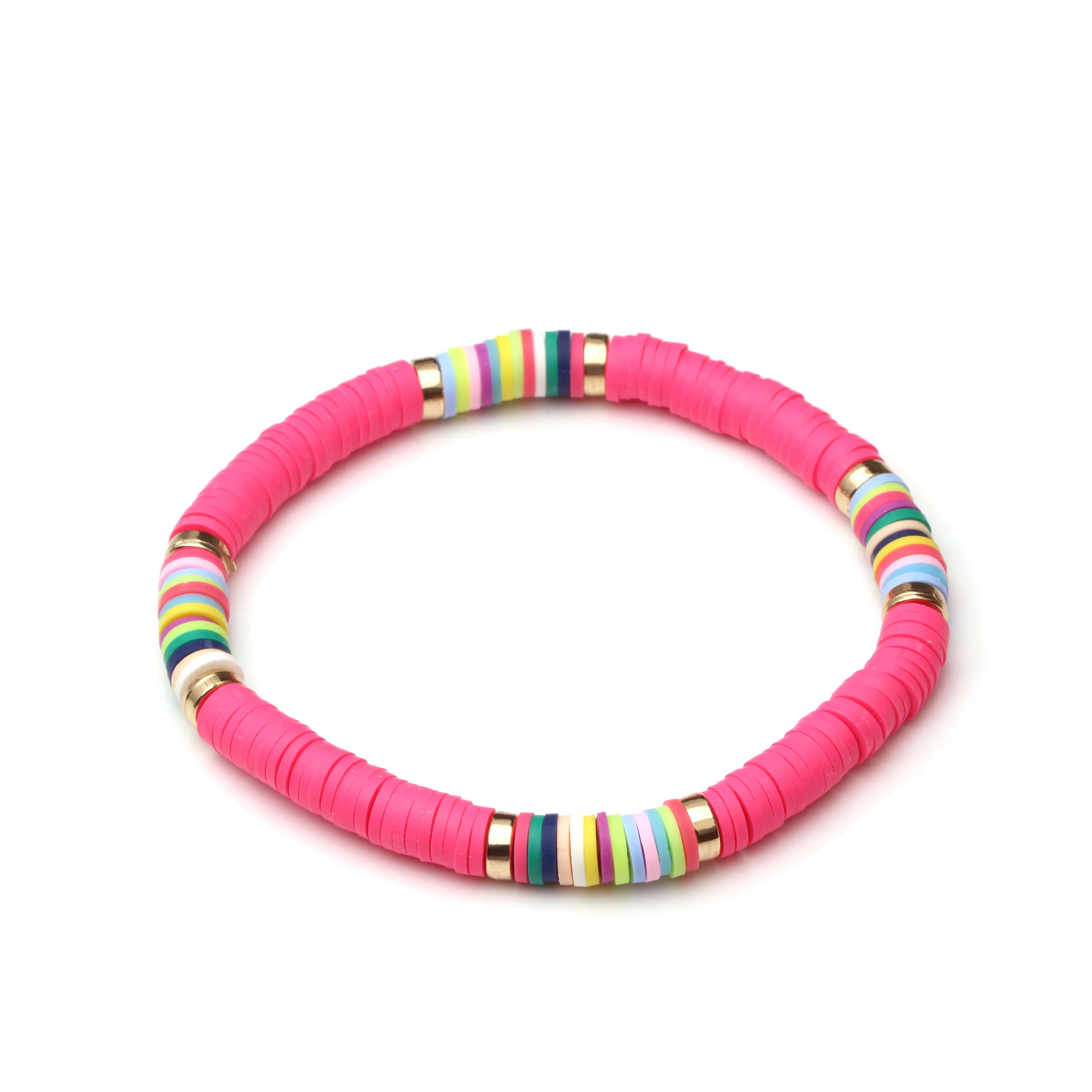 Boho Heishi, полимерная глина, диск, бусины, растягивающийся браслет,, новая мода, разноцветные виниловые пластинки, бусины, смешанные, для серфинга, ювелирное изделие, подарок