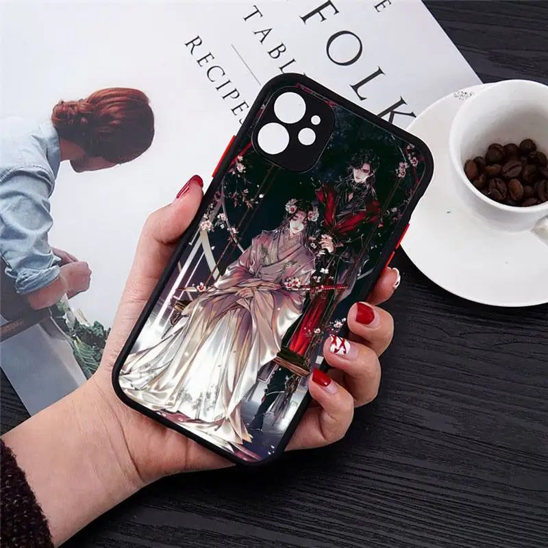

tian guan ci fu anime Phone Case Matte Transparent for iPhone 7 8 11 12 s mini pro X XS XR MAX Plus cover funda