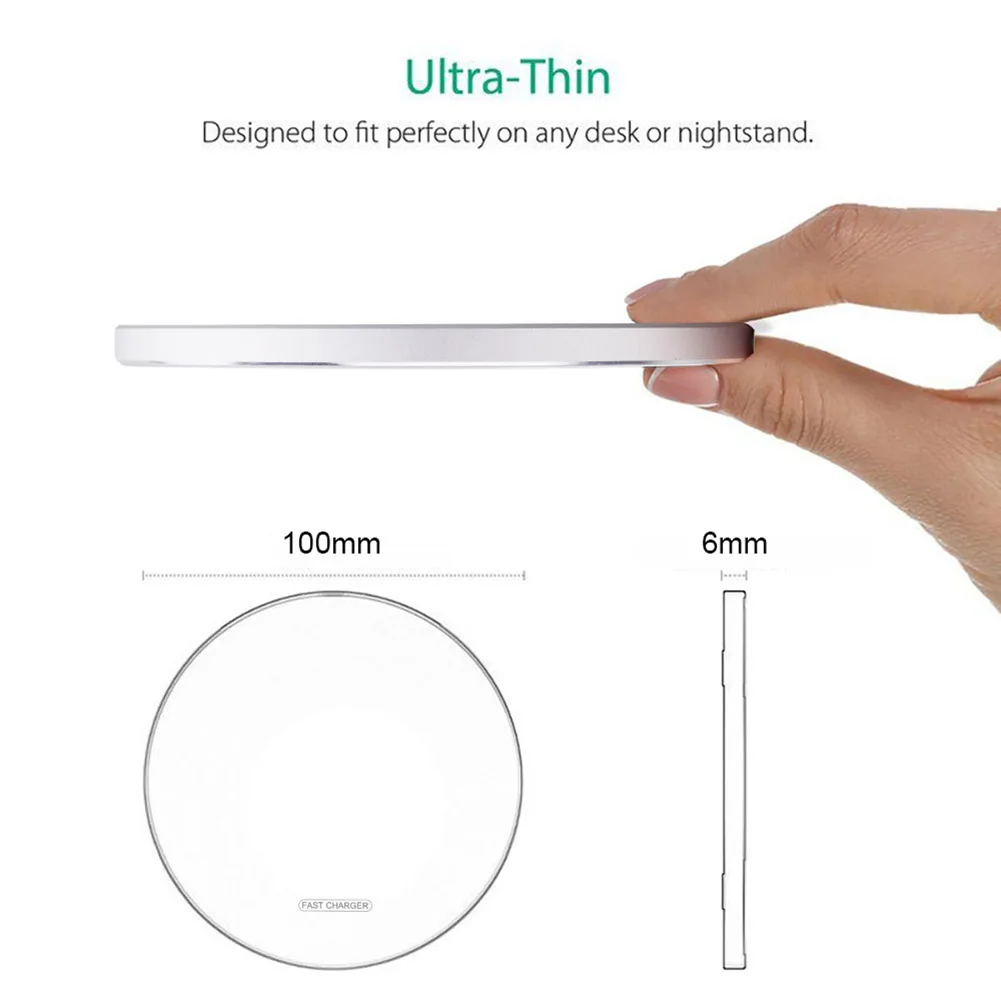 

15W Wireless Fast Charger Qi Smart Type-C Charging Pad for iPhone 11 12 X XR XS Max Wireless Charger for Samsung Xiaomi Huawei