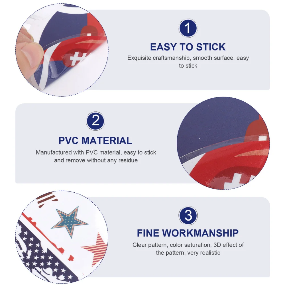 

9PCS Electrostatic Independence Day Sticker Creative Decorative Decal (Blue)