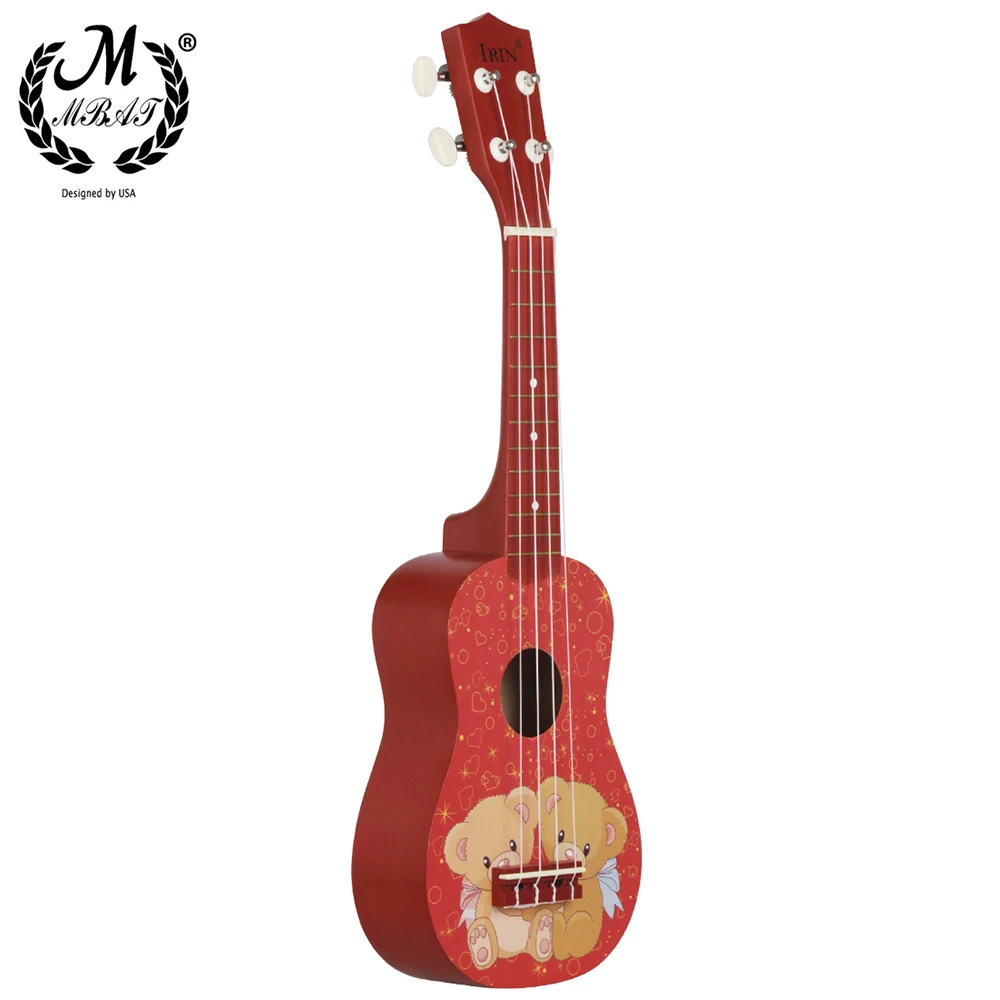 Укулеле M MBAT 21 дюйм гавайская гитара с милым медведем 4 струны укулеле из липы