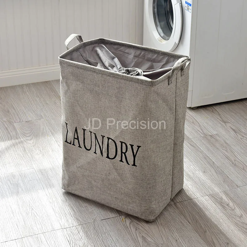 

Foldable Laundry Basket Cotton Linen Storage Basket Storage Barrels Holder Container Organizer Bag for Kids Sundries Toys Basket