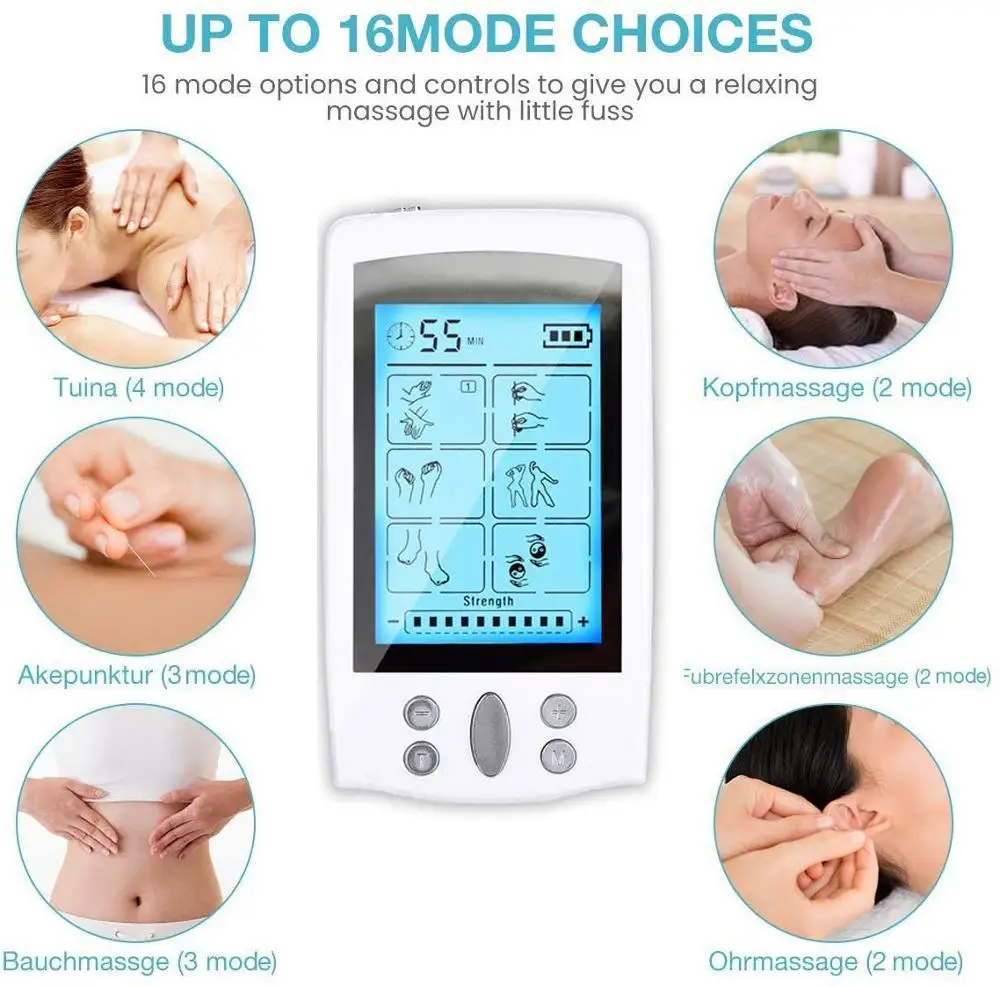 Электрический цифровой массажер EMS Tens корпус иглоукалывания стимулятор для