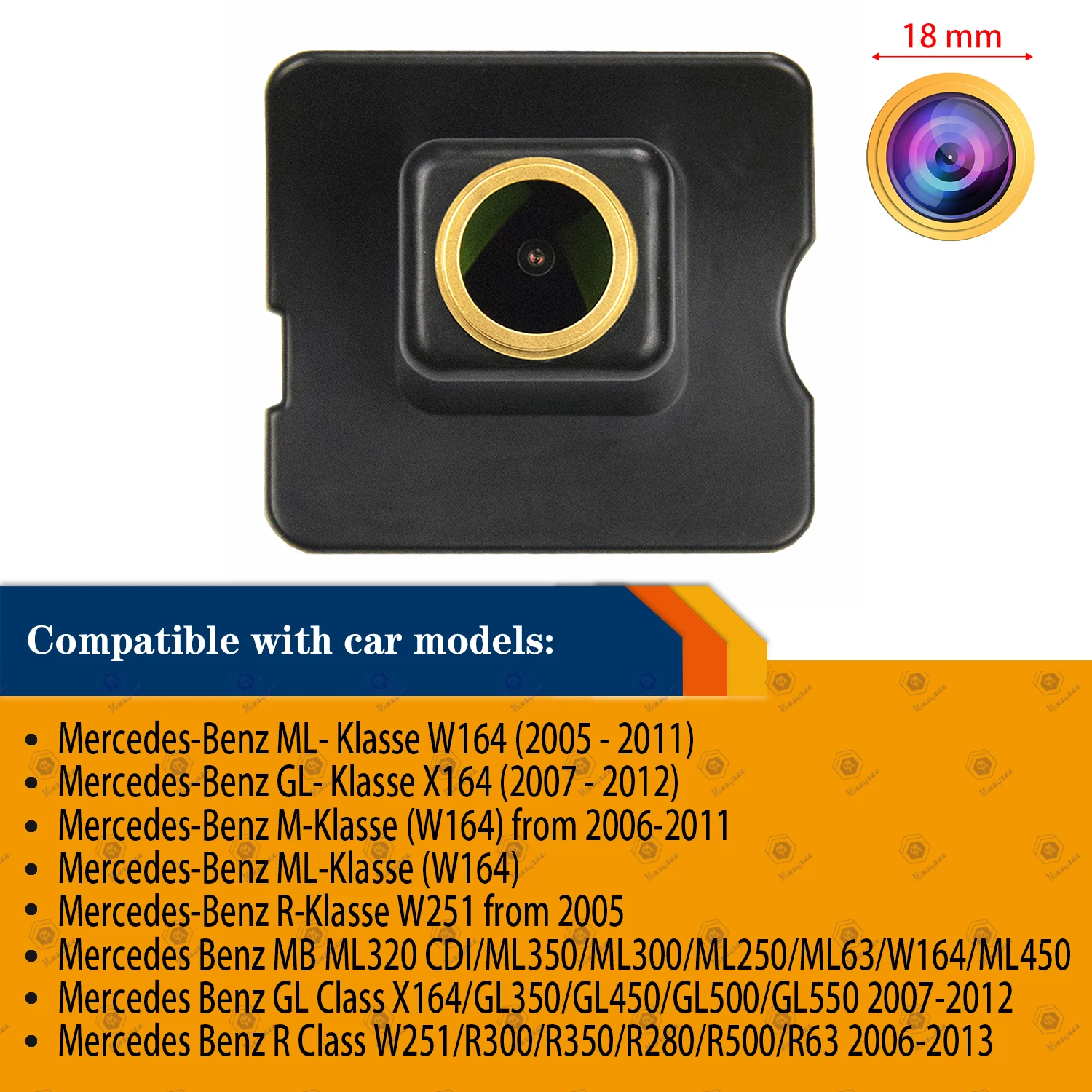 

HD 1280x720p Camera for MERCEDES W164 W163 W251 X164 ML400 ML350 GL450 GL350 GL500 R-Class (W251), Rear View Night Vison Camera