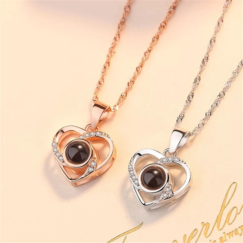 

Special Necklace with Heart showing "I love you" in 100 Kinds of Languages Chokers Necklace for Women Lover Gift DZ52011