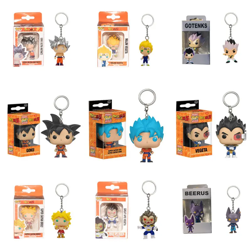 FUNKO POP Dragon Ball Веджета супер сайян Goku Gotenks Beerus брелок игрушки фигурка Коллекция Модель игрушки Рождественский подарок
