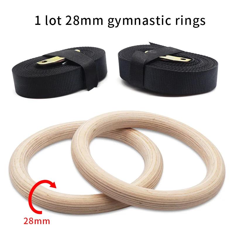 28mm 1 пара 28 мм/30 мм профессиональные упражнения фитнес деревянные гимнастические кольца для дома и спортзала упражнения Кроссфит подтягивания мышцы Ups F - Цвет: 28mm
