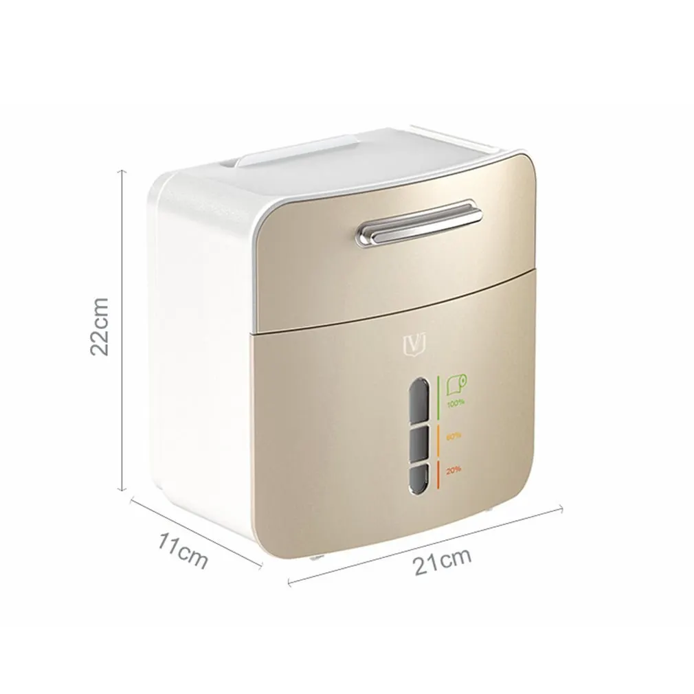 

Wall Mounted Toilet Paper Holder Waterproof Double layer Paper Tray Paper Tube Storage Box Bathroom Living Room Tray Tissue Box
