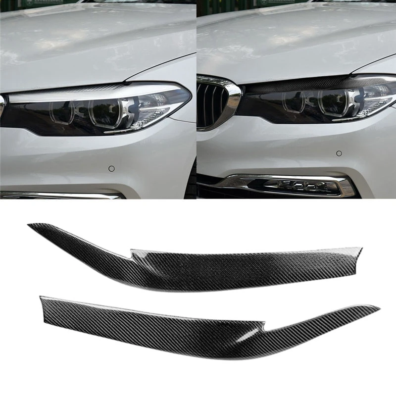 Для 2017 18 BMW G30 530I 540I M550I G38 углеродное волокно фар Крышка для век бровей|Фара авто в