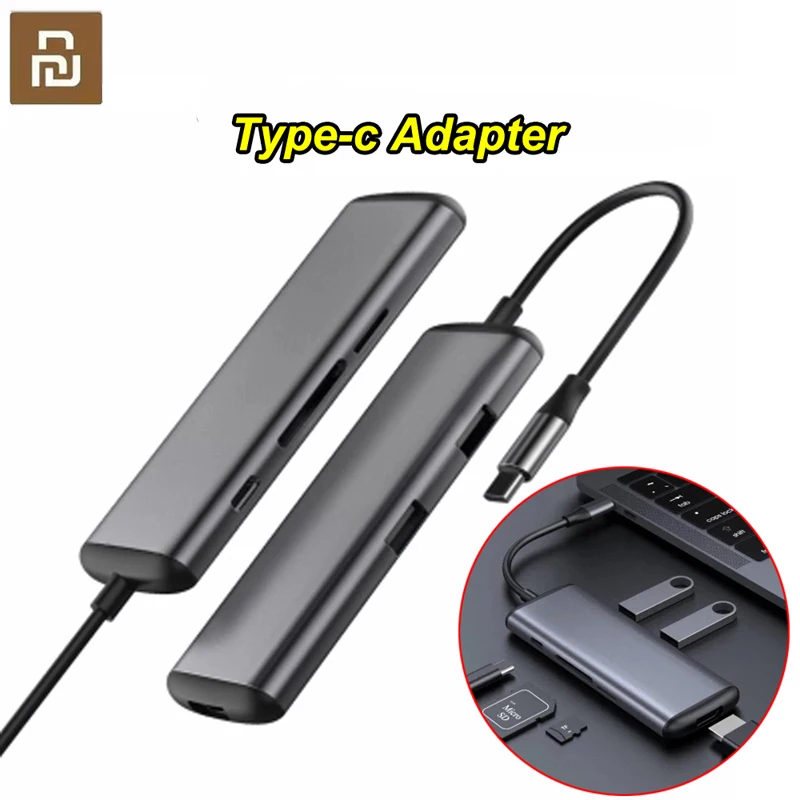 Адаптер ридер Youpin 6 в 1 Type c к HDMI USB 3 0 TF SD концентратор зарядного устройства PD для