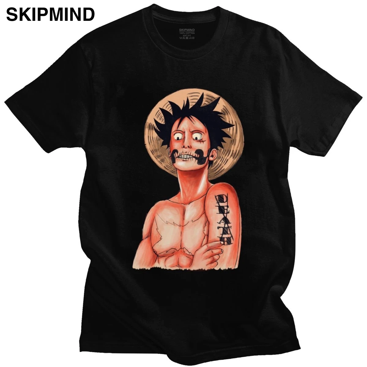 Крутая Мужская футболка Luffy The Pirates 100% хлопок графическая с круглым вырезом