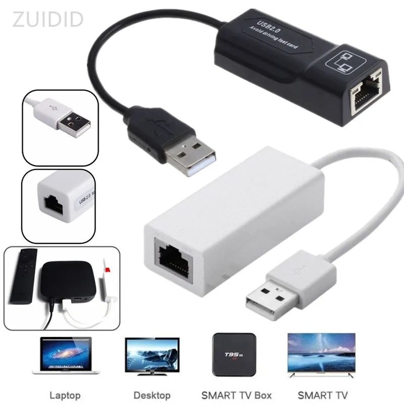 

Convenient Mini Quick Home For PC Internet Surfing Office USB2.0 To RJ-45 100m Transmission Free Network Card