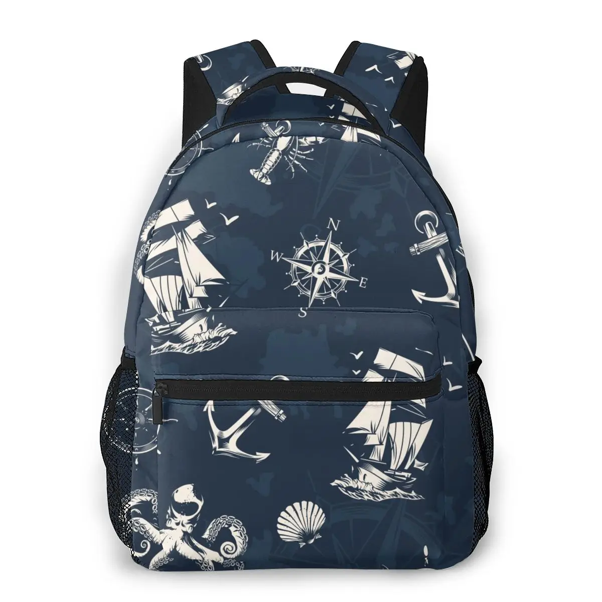 

Повседневный рюкзак с якорем и осьминогом для путешествий, школьная сумка с карманами для мальчиков и подростков