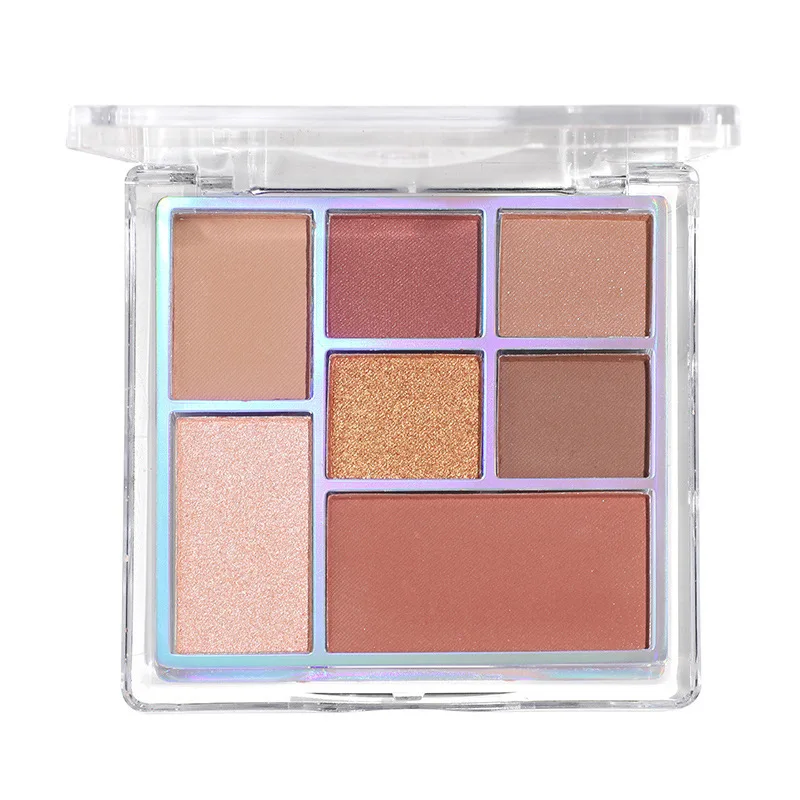 

Seven-color playful eyeshadow palette high-gloss repair blush all-in-one palette matte pearlescent earth color ins cheap makeup