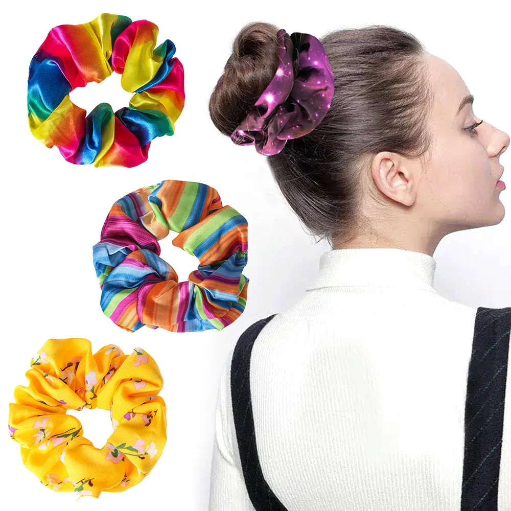 1 шт. эластичные резинки для волос с леопардовым принтом и цветочным узором