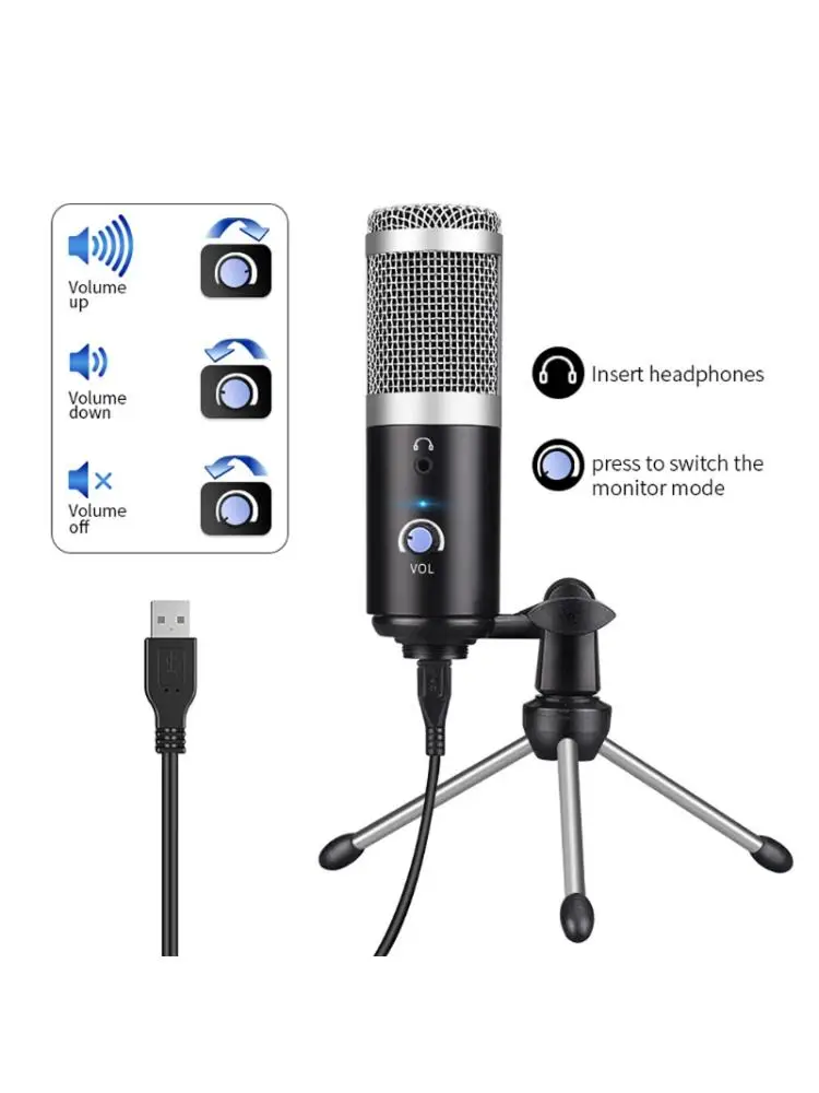 

Professional USB Condenser Microphone for Youtube Podcast Recording Instrument