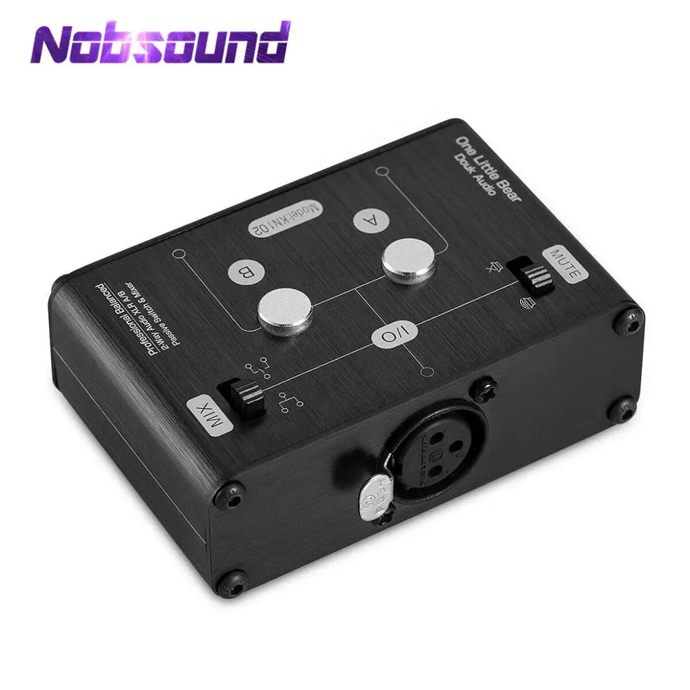 Nobsound мини 2 полосный стерео пассивный Сбалансированный XLR аудио переключатель и