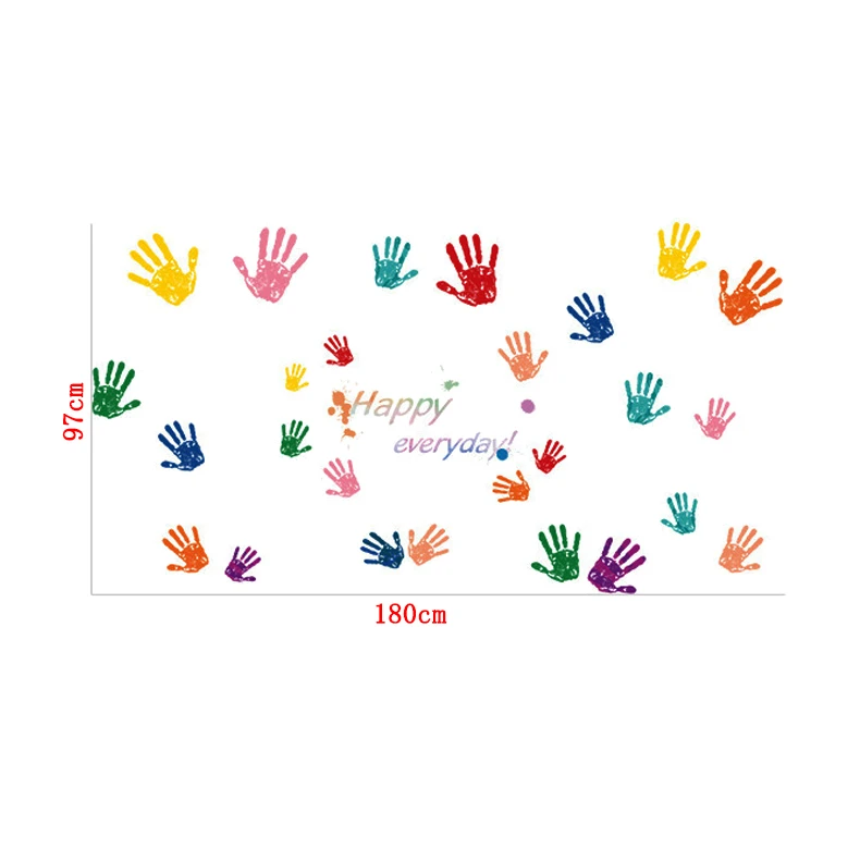 

Color cartoon handprint wall sticker modern art mural bedroom living room wall decoration kids room decoration