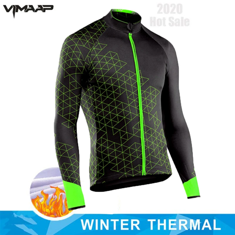 

Fluorescent green Cycling Jersey Winter Thermal Fleece Cycling Clothing MTB Windproof Bicycle Cycling Jacket Sportswear ciclismo