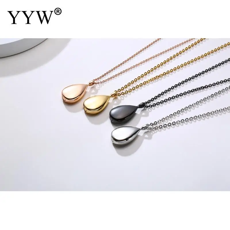 

Hot Selling Stainless Steel Necklace Drop Shape Ash Pendant Perfume Bottle Necklace Fashion Jewelry Accessories Length:19.68inch