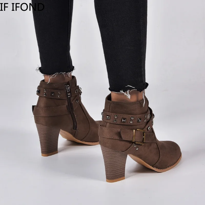 Женские ботильоны с леопардовым принтом IF IFOND винтажные полусапожки на высоком