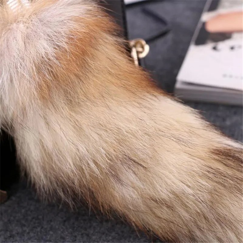 Модный брелок из искусственного лисьего меха популярный большой с меховой