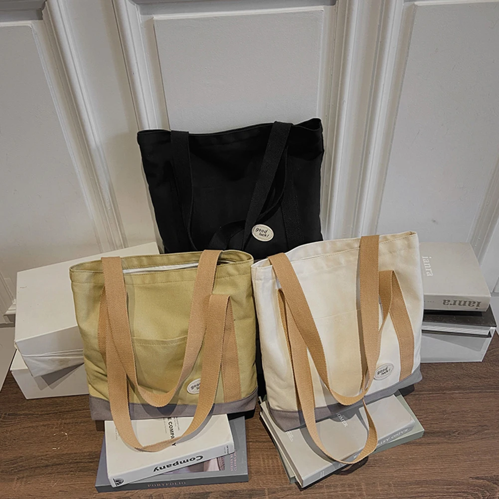 

Fashion Women's Bag Trend Canvas Patchwork Designer Shoulder Bag Women Shopping Bags Female Casual Large Capacity Tote Handbags