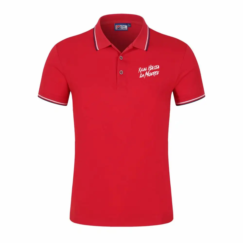 Мужская хлопковая рубашка поло модная брендовая размера плюс с коротким рукавом