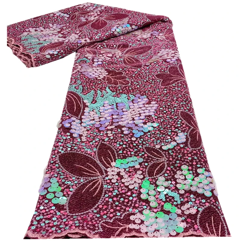 

Lace Fabric Newest Design Sequin Lace Fabric Nigerian Lace Fabric 2021 High Quality African Lace Fabric For Wedding Dress XH-215