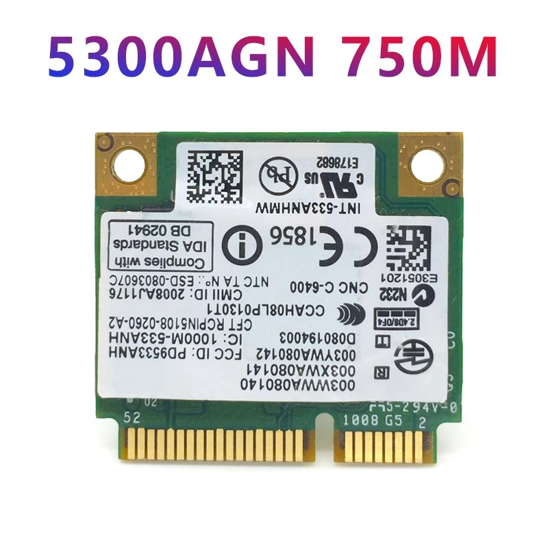 

Wifi Card 5300Agn 750M 2.4G+5G Dual-Band Network Card for Industrial Control Motherboard/Mini Host/Desktop/Laptop