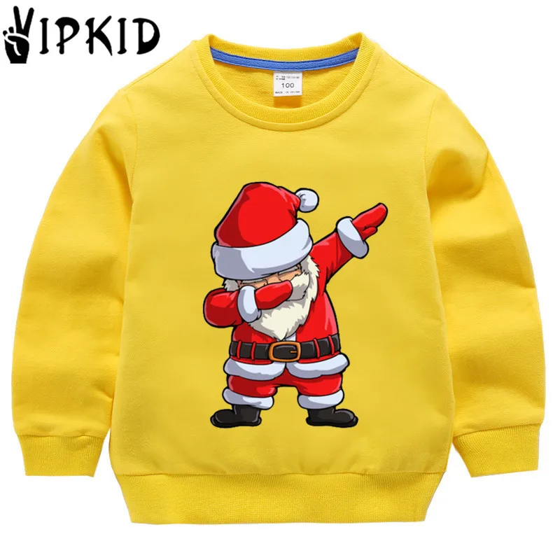 Детские Рождественские хлопковые толстовки с капюшоном для девочек детский