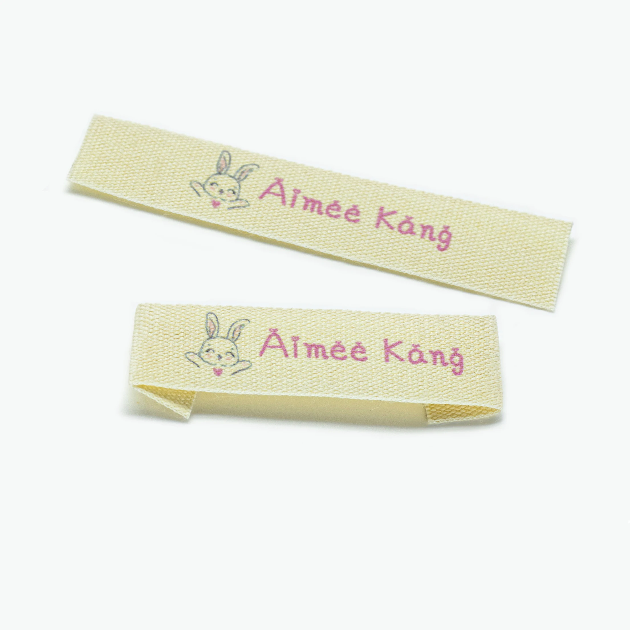 

Custom Clothing Labels - Personalized Brand , Organic Cotton Ribbon Labels , Logo or Text, Beige Sewing Labels (FR239)