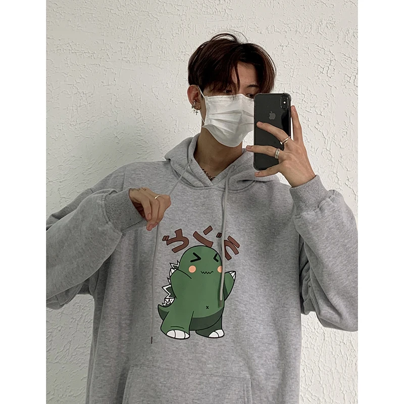 Мужская свободная толстовка с капюшоном уличная одежда белого и черного цвета