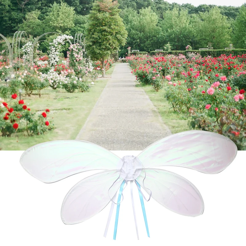 

Butterfly Costume Wings Girls White Fairy Wings irthday Costume Butterfly Wings Wand Children's Party Props Cosplay B