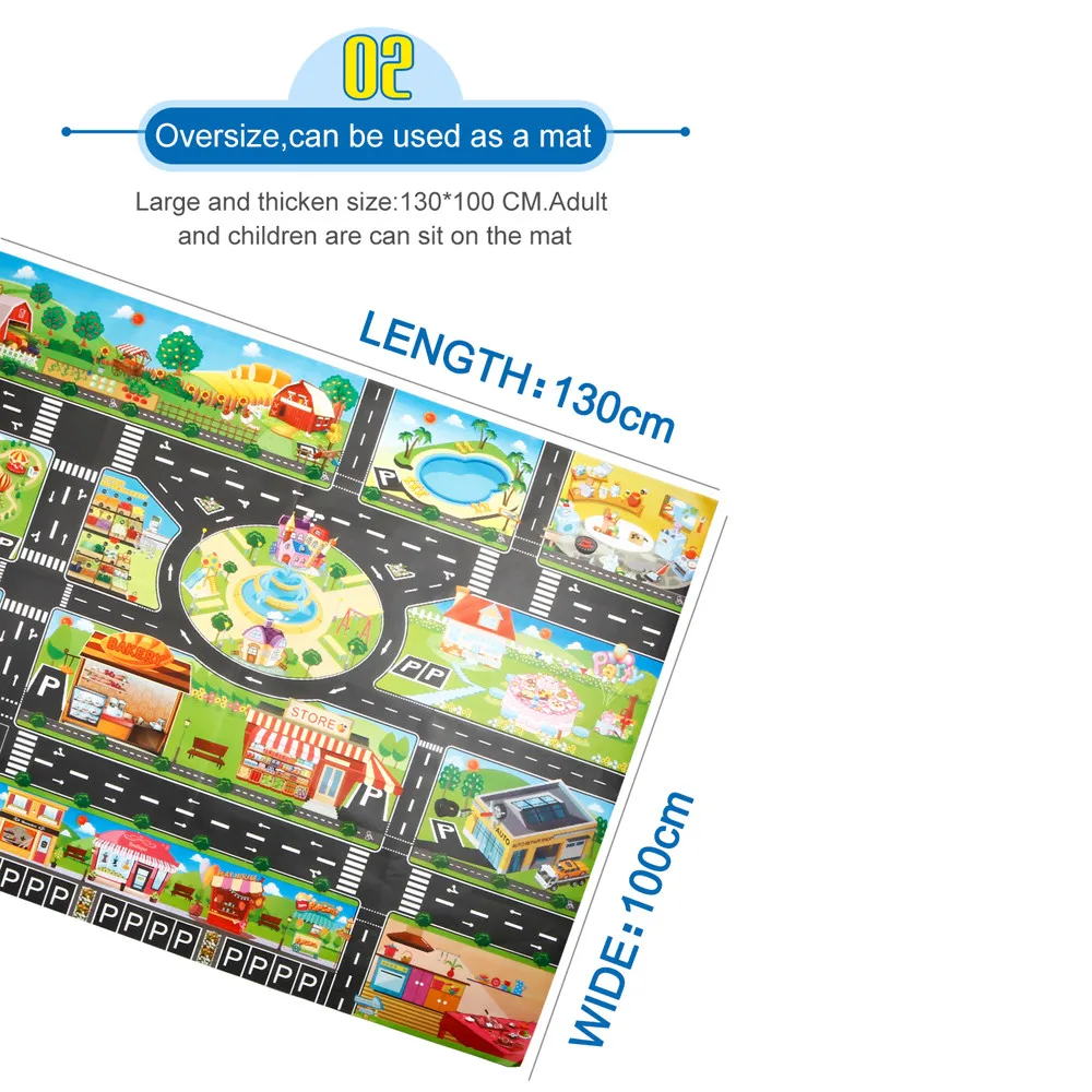 Развивающие игрушки детские игровые коврики городские дорожные здания карта
