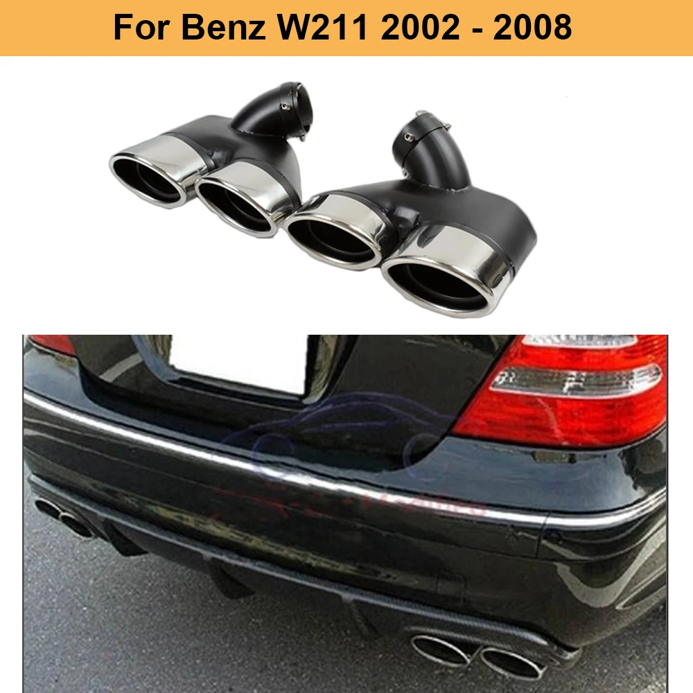 Наконечники для выхлопной трубы подходят Benz W211 2002 2008 Stainlee Steel|Шумоглушители| |