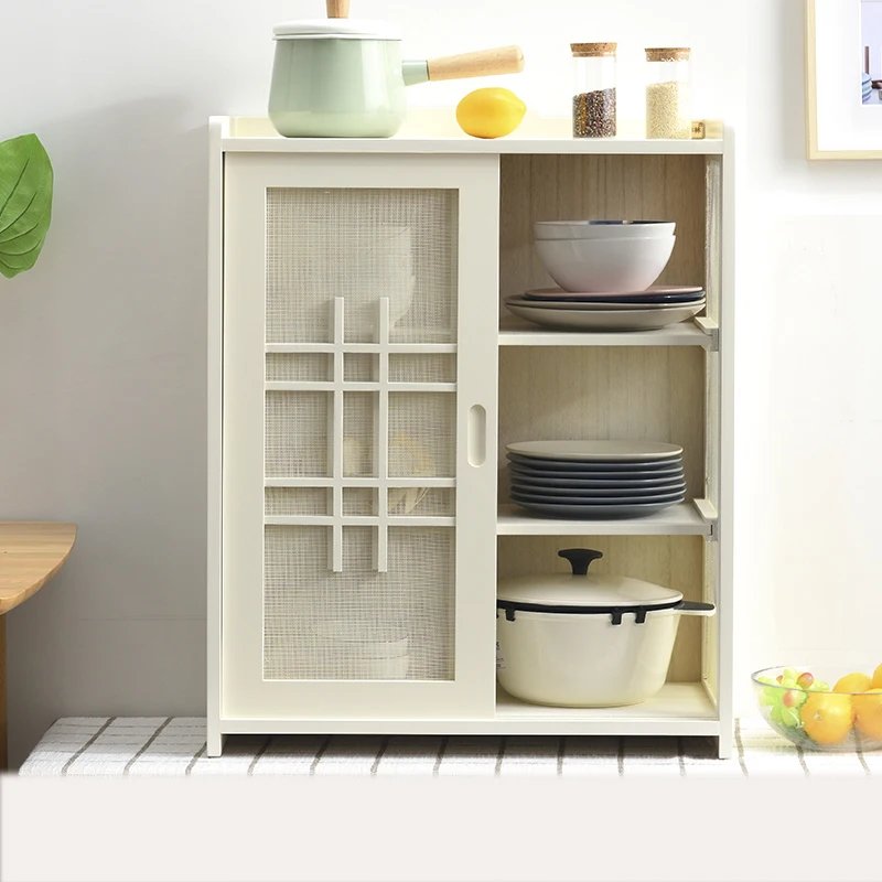 Небольшой шкаф из массива дерева кухонный с чашками домашний простой для овощей