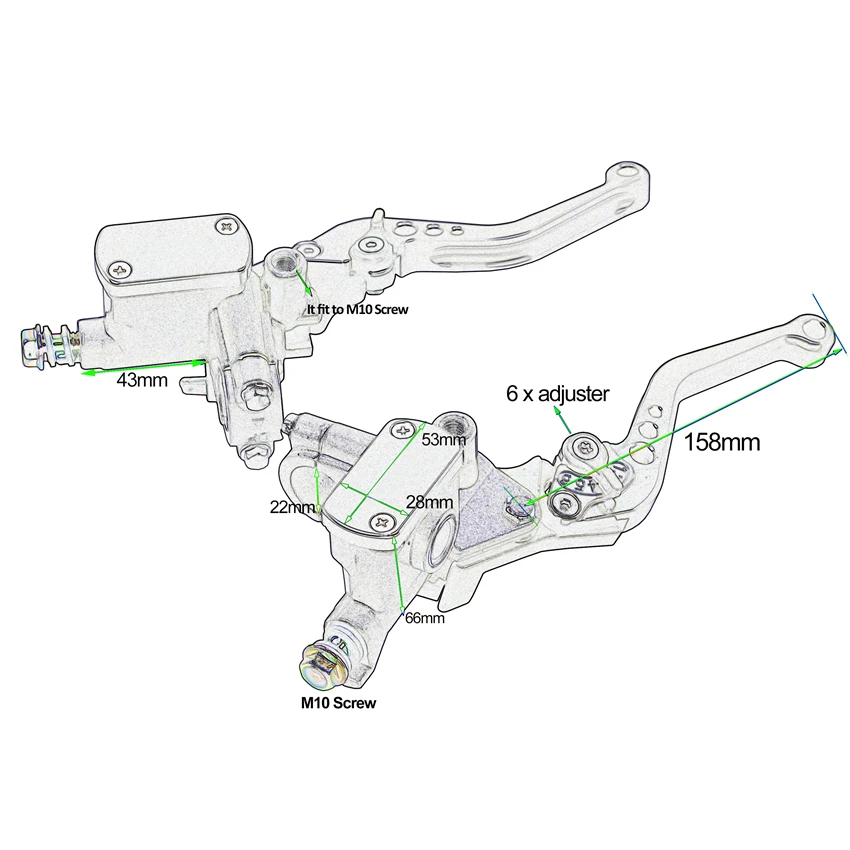 22 мм главный тормозной цилиндр сцепления гидравлический мотоцикл для Honda gom Yamaha