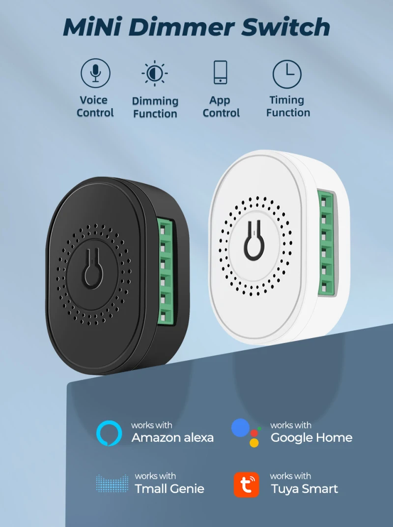 Tuya DIY Mini WiFi Smart Light Dimmer Switch Module Life Remote Control Work With Alexa Google Home 85V-250V | Электроника