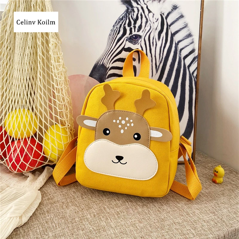 

Celinv Koilm Children's Canvas Bag Spring Fresh And Sweet Anime Cute Boys And Girls Series Kindergarten Backpacks